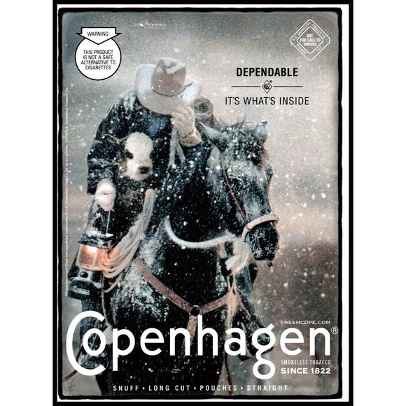 2007 Copenhagen Smokeless Tobacco Vintage Print Ad Horseback Snowstorm Wall Art - Picture 1 of 1